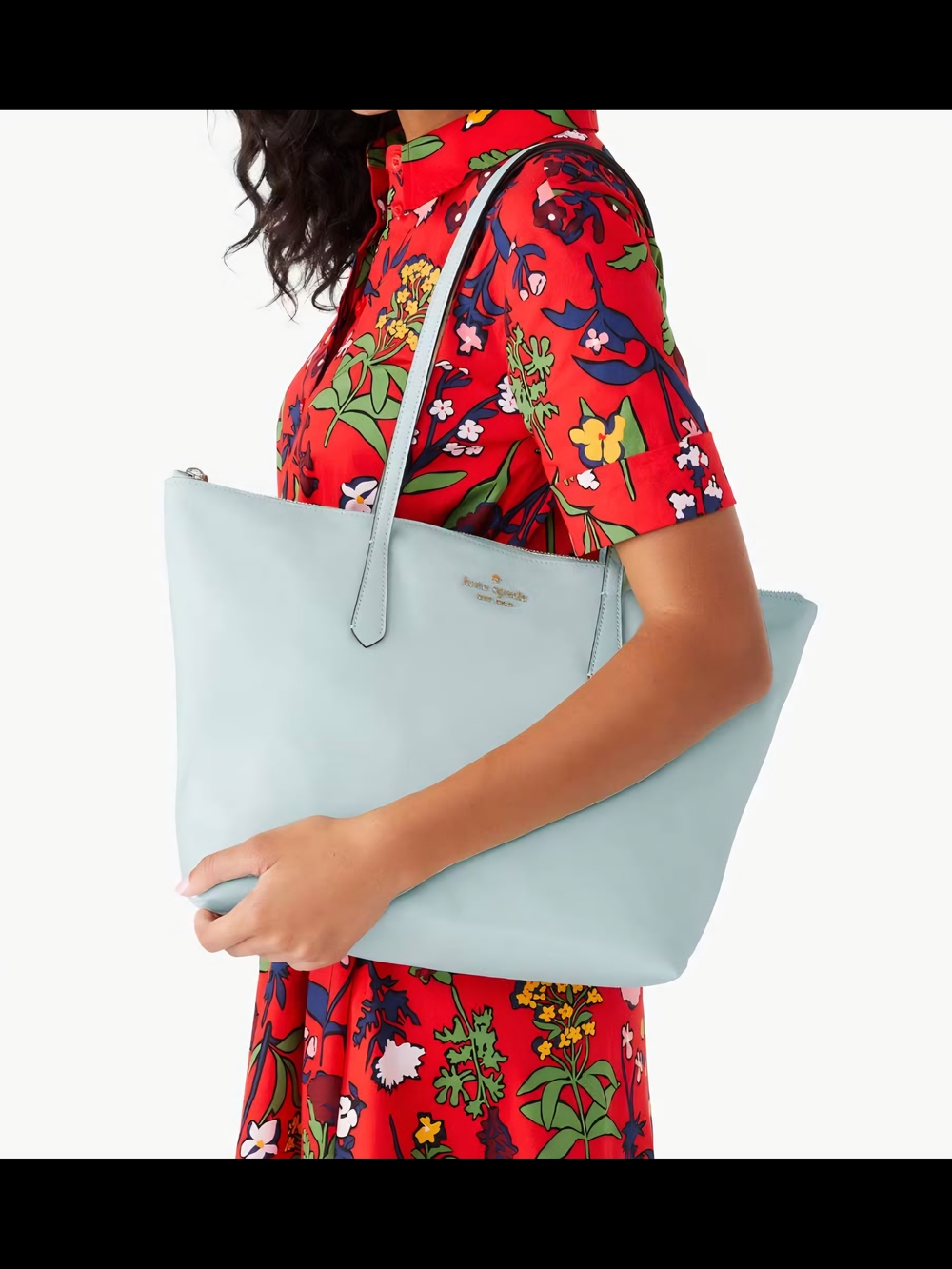 kate spade Light Blue Nylon Tote with Top Handles